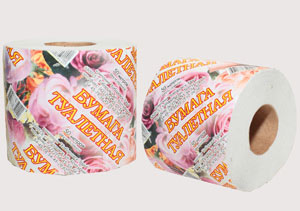 Бумага туалетная на втулке, белая