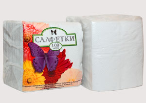 Салфетки бумажные цветные, 100 и 50 листов
